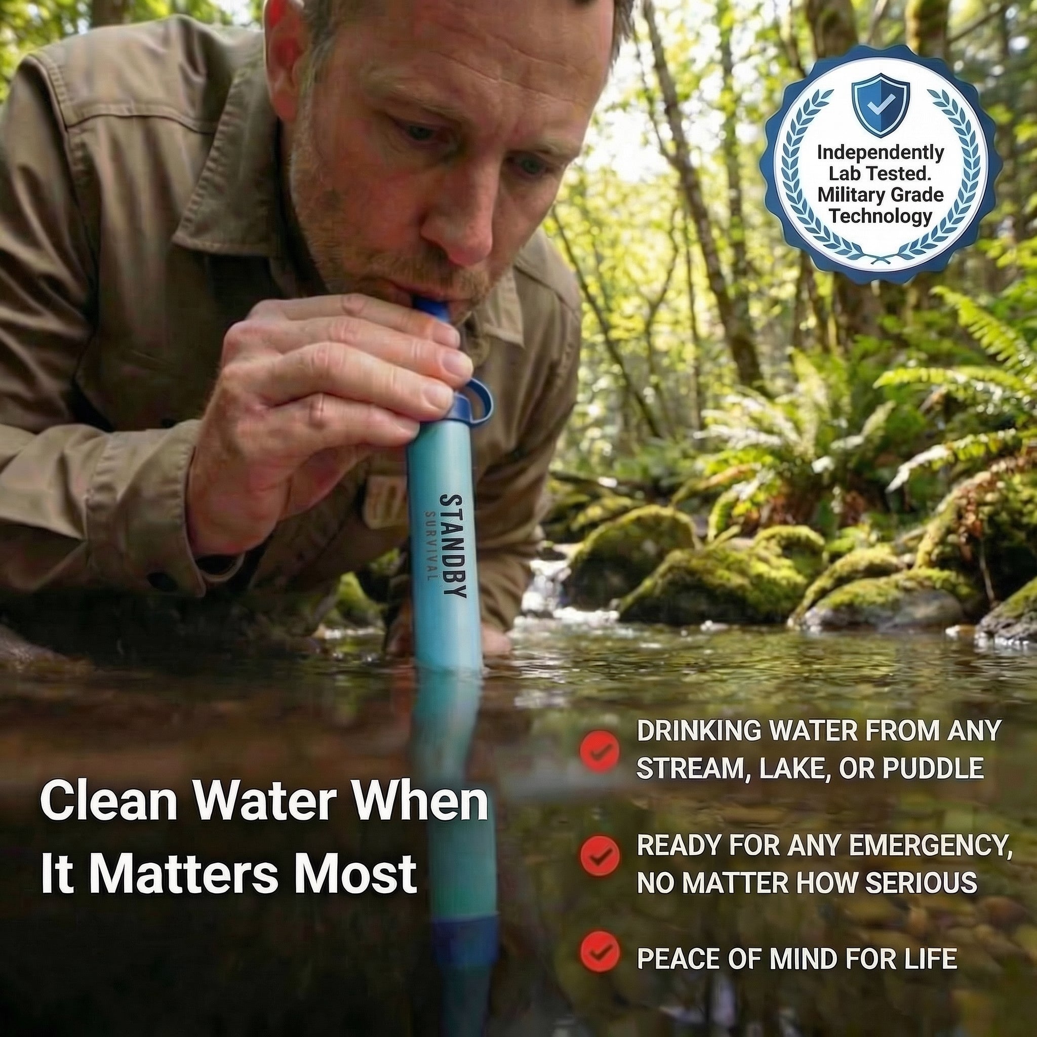 ClearX Pro™ Emergency Water Filter Straw