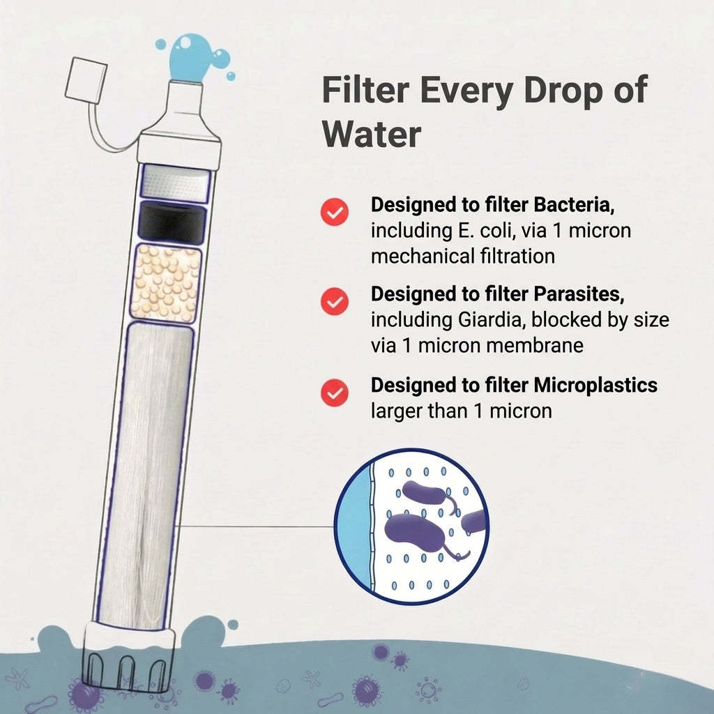 ClearX Pro™ Portable Water Filter Straw